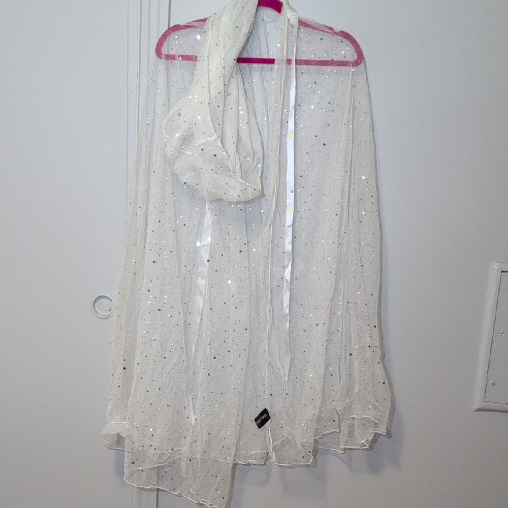White Sheer Sparkle Cape